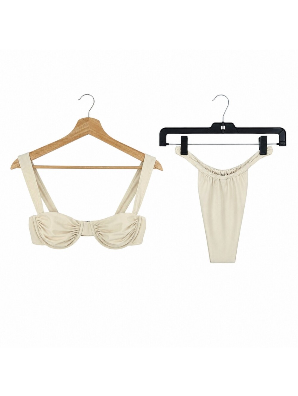 Belle Swim Oracle Bikini Top S Cheeky Bikini Bottom XS Cream Resortwear Set